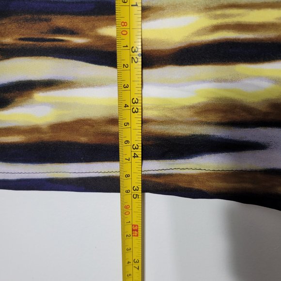 Nine West Brown White Navy 3/4 Sleeve Boat Neck Back Zip Business Casual Dress 6 - Picture 8 of 10